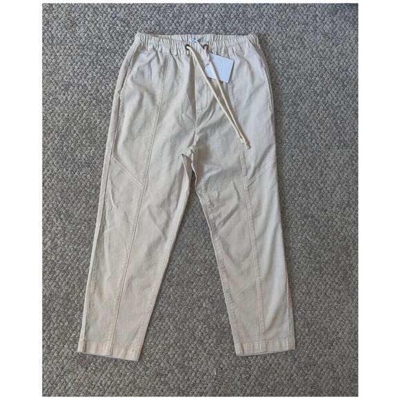 Pistola Revolve Pull On Crop Pants Drawstring Elastic Waist Ivory Sz 26 Paperbag - Picture 3 of 5